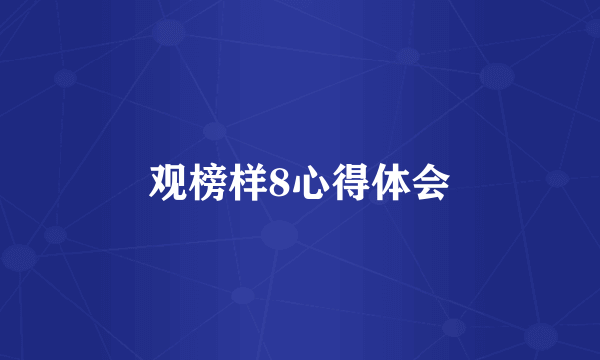 观榜样8心得体会