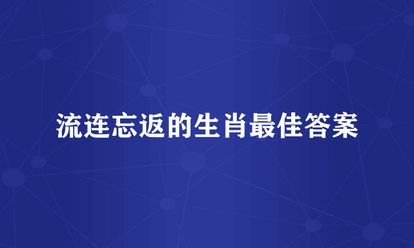 流连忘返的生肖最佳答案