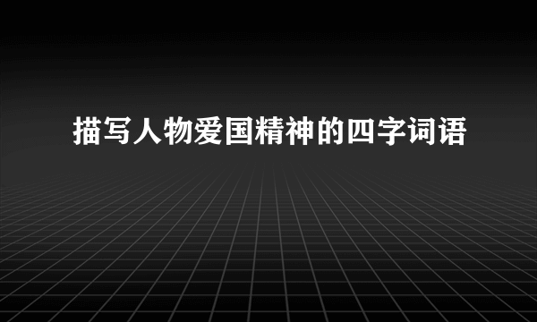 描写人物爱国精神的四字词语