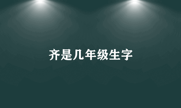 齐是几年级生字