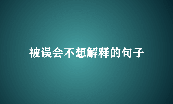 被误会不想解释的句子