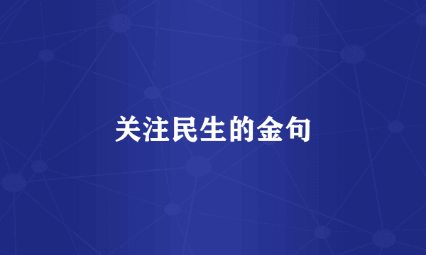 关注民生的金句