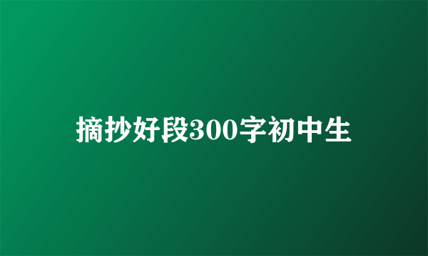 摘抄好段300字初中生