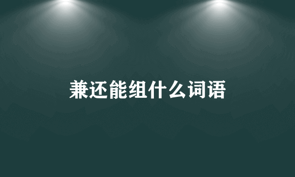 兼还能组什么词语