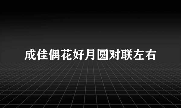 成佳偶花好月圆对联左右