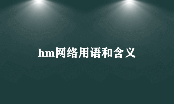 hm网络用语和含义