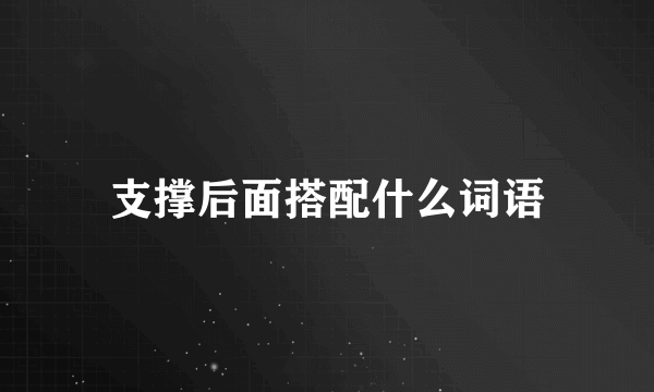 支撑后面搭配什么词语