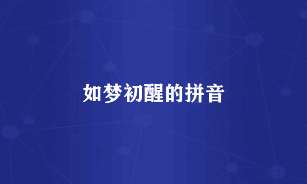 如梦初醒的拼音
