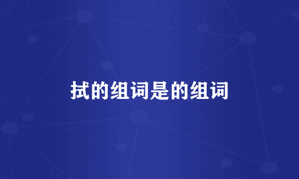 拭的组词是的组词