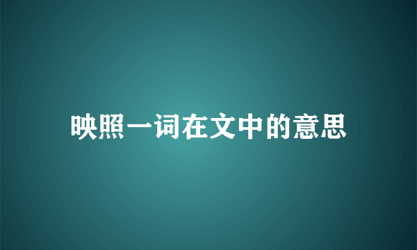 映照一词在文中的意思