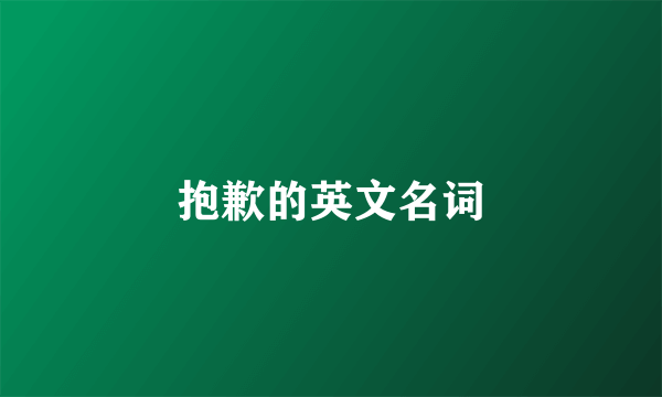 抱歉的英文名词