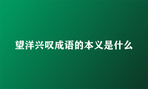 望洋兴叹成语的本义是什么
