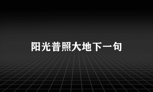 阳光普照大地下一句