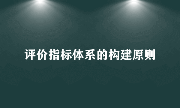 评价指标体系的构建原则