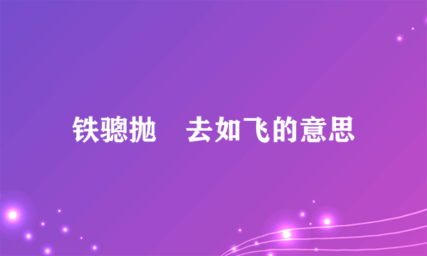 铁骢抛鞚去如飞的意思
