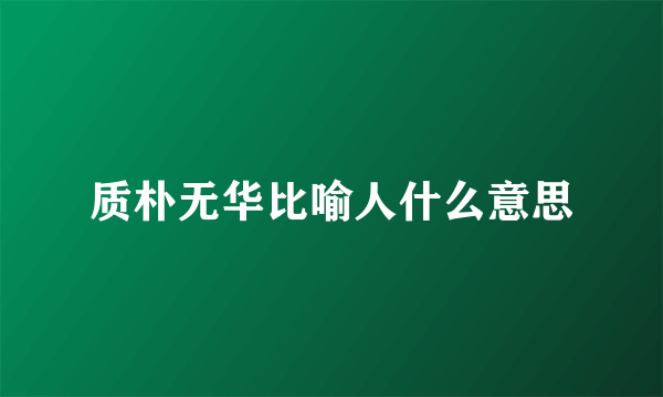 质朴无华比喻人什么意思