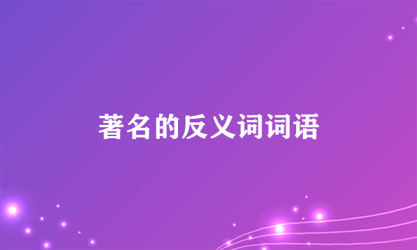 著名的反义词词语