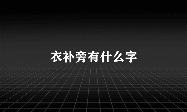 衣补旁有什么字