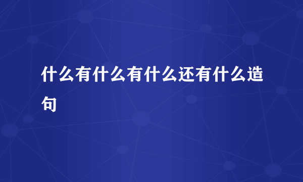 什么有什么有什么还有什么造句