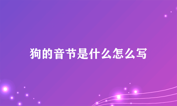 狗的音节是什么怎么写