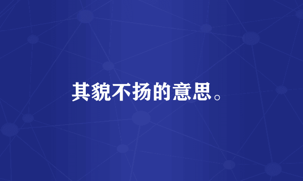 其貌不扬的意思。