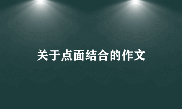 关于点面结合的作文