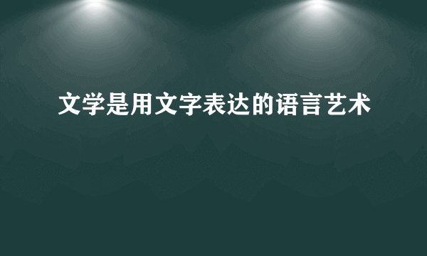 文学是用文字表达的语言艺术