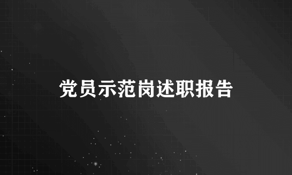 党员示范岗述职报告