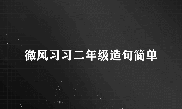 微风习习二年级造句简单