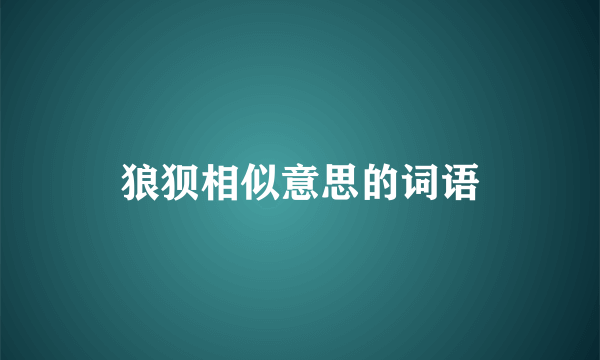 狼狈相似意思的词语