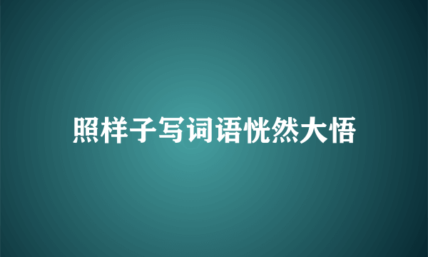 照样子写词语恍然大悟