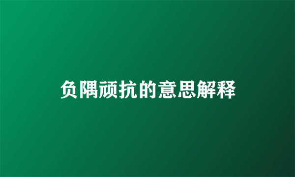 负隅顽抗的意思解释