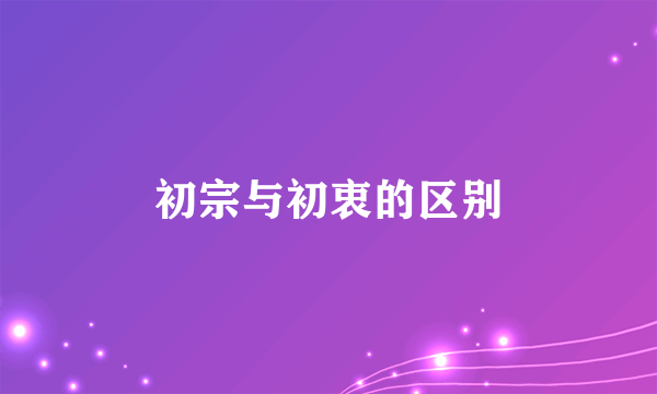 初宗与初衷的区别