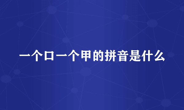 一个口一个甲的拼音是什么