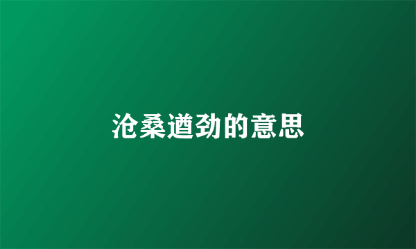 沧桑遒劲的意思