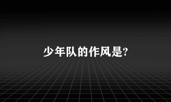 少年队的作风是?