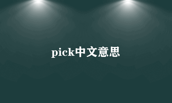 pick中文意思