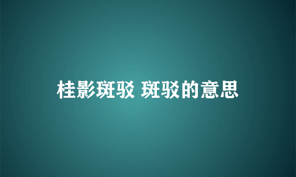 桂影斑驳 斑驳的意思