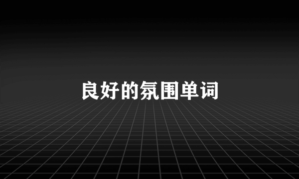 良好的氛围单词