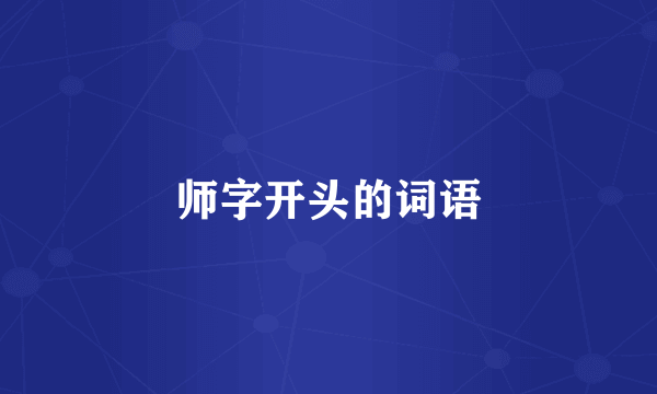 师字开头的词语