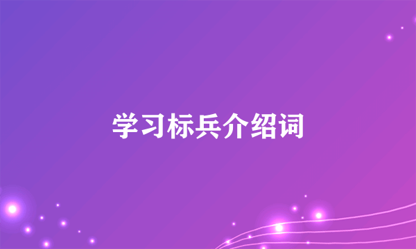 学习标兵介绍词