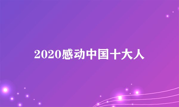 2020感动中国十大人