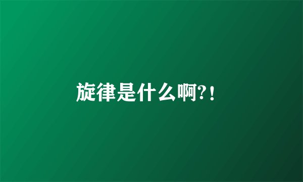 旋律是什么啊?！