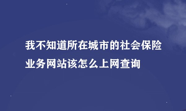 我不知道所在城市的社会保险业务网站该怎么上网查询