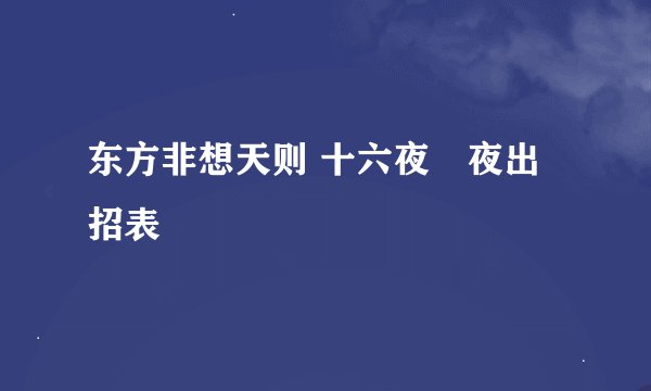 东方非想天则 十六夜咲夜出招表
