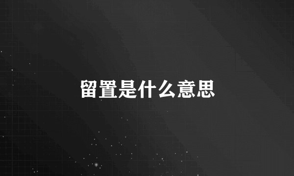 留置是什么意思