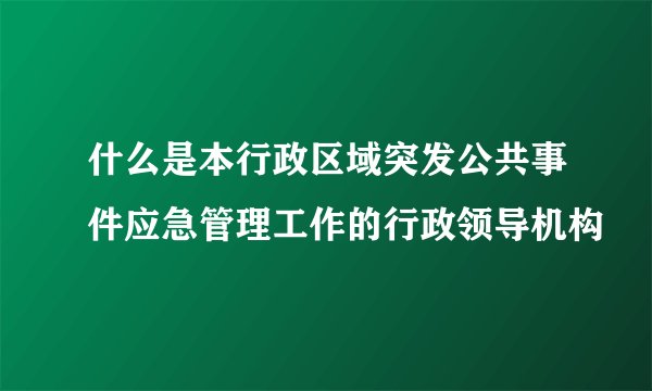 什么是本行政区域突发公共事件应急管理工作的行政领导机构