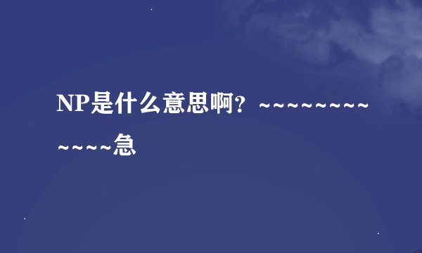 NP是什么意思啊？~~~~~~~~~~~~急