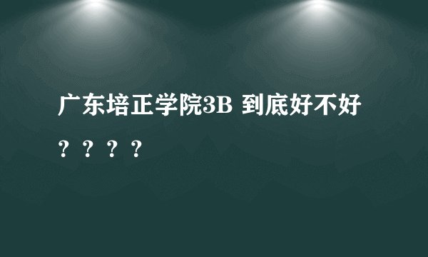 广东培正学院3B 到底好不好？？？？