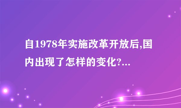 自1978年实施改革开放后,国内出现了怎样的变化?你是如何看待这种变化的?